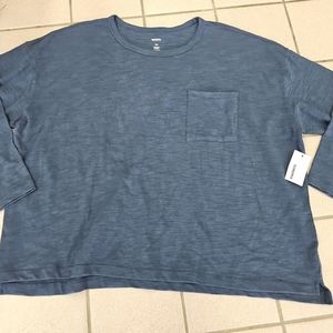 NWT Women's 3X Plus Sonoma Long Sleeve Navy Tundra Shirt Blouse